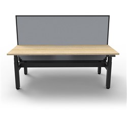 Rapidline Boost+ Back To Back Workstation+Screen+Cable Tray 2 Person 1800mmW Oak/Black