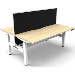 Rapidline Boost+ Back To Back Workstation+Screen+Cable Tray 2 Person 1800mmW Oak/White