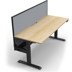 Rapidline Boost+ Single Sided Workstation + Screen + Tray 1800Wx750Dx1330mmH Oak / Black