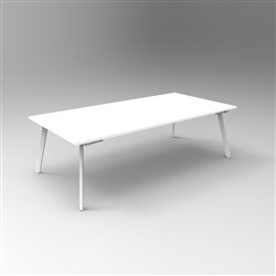 Rapidline Eternity Meeting And Boardroom Table 2400W x 1200D x 730mmH White Top White Base