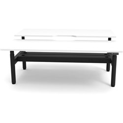 Rapidline Halo+ Back to Back Workstation + Cable Tray 2 Person 1200mmW White/Black