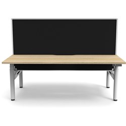 Rapidline Halo+ Back to Back Workstation + Screen 2 Person 1800mmW Oak/White