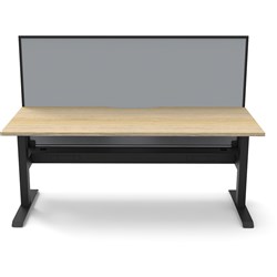 Rapidline Boost Static Single Sided Workstation + Screen + Cable Tray 1200mmW Oak/Black