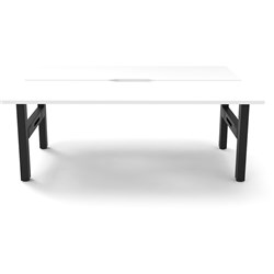 Rapidline Boost Static Back To Back Workstation 2 Person 1200Wx1500Dx730mmH White/Black
