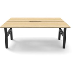 Rapidline Boost Static Back To Back Workstation 2 Person 1500Wx1500Dx730mmH Oak/Black