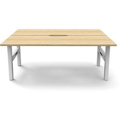 Rapidline Boost Static Back To Back Workstation 2 Person 1800Wx1500Dx730mmH Oak/White