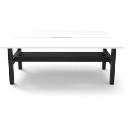 Rapidline Boost Static Back To Back Workstation+Tray 2 Person 1800Wx1500Dx730mmH White/Black