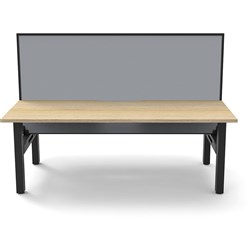 Rapidline Boost Static Back To Back Workstation + Screen 2 Person 1500mmW Oak/Black