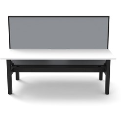 Rapidline Boost Static Back To Back Workstation+Screen+Tray 2 Person 1800mmW White/Black