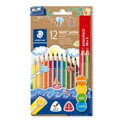 Staedtler Noris Triangular Coloured Pencils Jumbo Assorted Pack Of 12