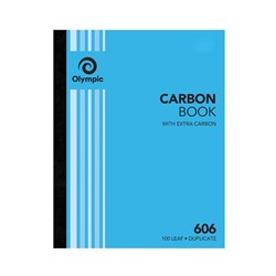 Olympic 606 Record Book Carbon Duplicate 250 x 200mm 100 Leaf Blue